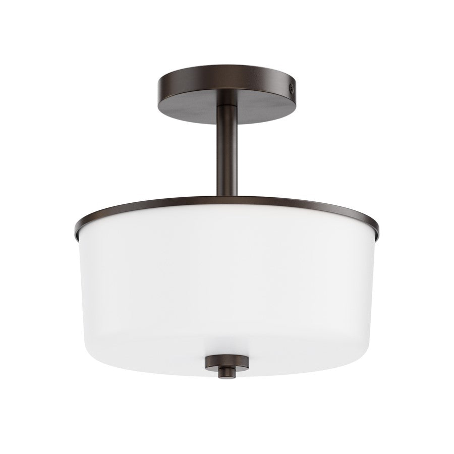 Maxim Lighting Fuller 2Lt 10" Flush Mount, Oil Rubbed Bronze/White - 5692WTOI