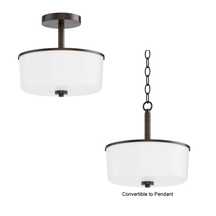 Maxim Lighting Fuller 2Lt 10" Flush Mount, Oil Rubbed Bronze/White