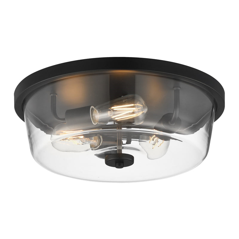 Maxim Lighting Fuller 3 Light 5.5" Flush Mount, Black/Clear