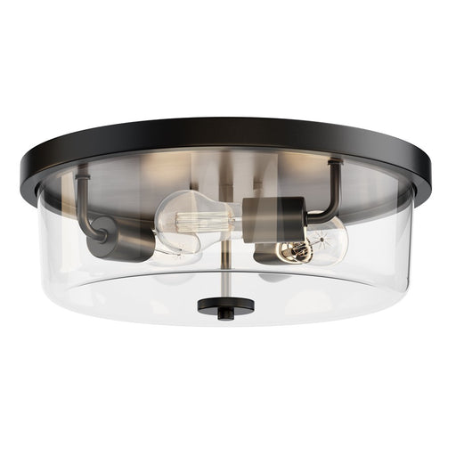 Maxim Lighting Fuller 3 Light 5.5" Flush Mount, Black/Clear - 5693CLBK