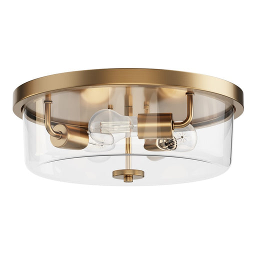Maxim Lighting Fuller 3Lt 5.5" Flush Mount, Natural Aged Brass/Clear - 5693CLNAB