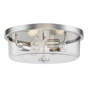 Maxim Lighting Fuller 3 Light 5.5" Flush Mount, Satin Nickel/Clear - 5693CLSN