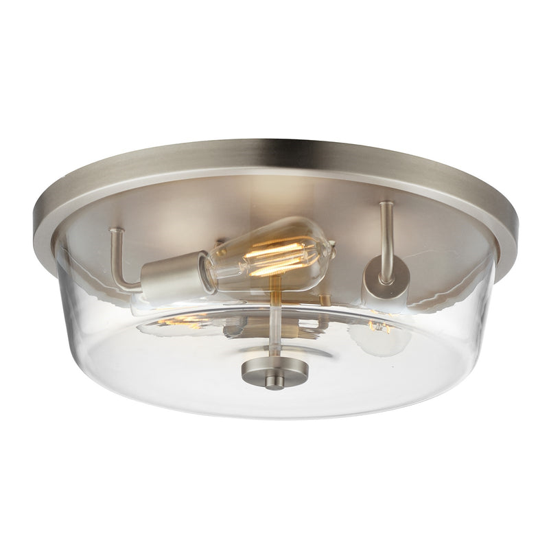 Maxim Lighting Fuller 3 Light 5.5" Flush Mount, Satin Nickel/Clear