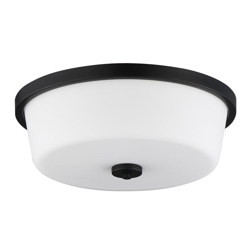 Maxim Lighting Fuller 3 Light 5.5" Flush Mount, Black/White