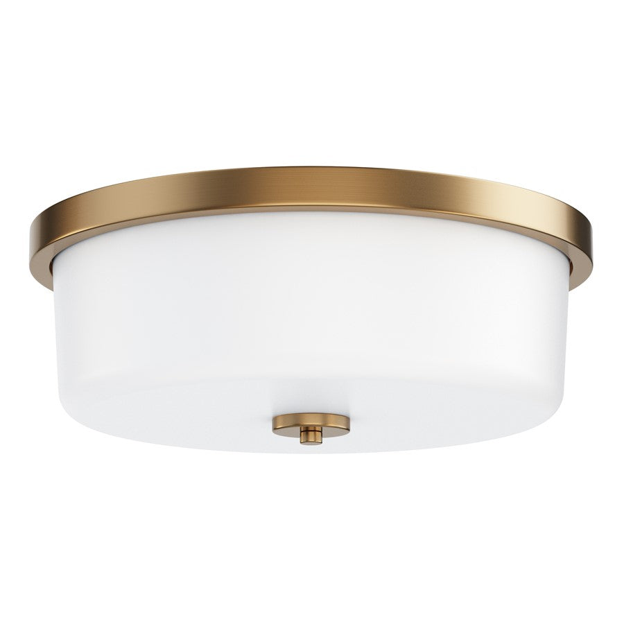 Maxim Lighting Fuller 3Lt 5.5" Flush Mount, Natural Aged Brass/White - 5693WTNAB