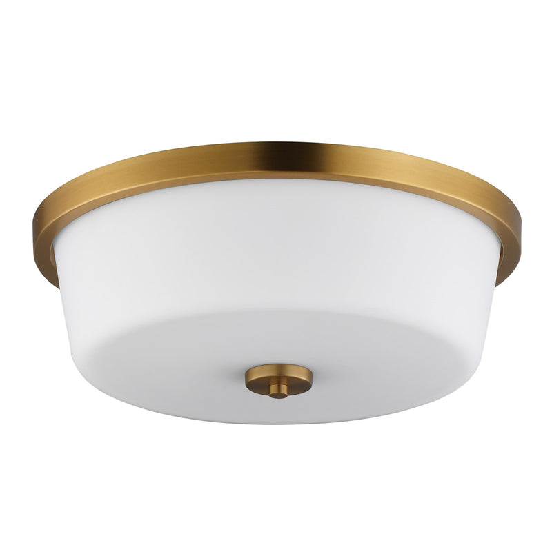 Maxim Lighting Fuller 3Lt 5.5" Flush Mount, Natural Aged Brass/White