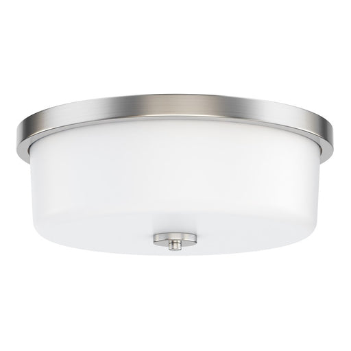 Maxim Lighting Fuller 3 Light 5.5" Flush Mount, Satin Nickel/White - 5693WTSN