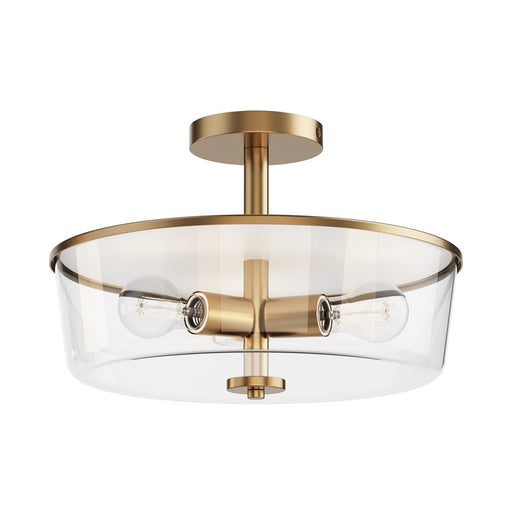 Maxim Lighting Fuller 3Lt 10" Flush Mount, Natural Aged Brass/Clear - 5695CLNAB