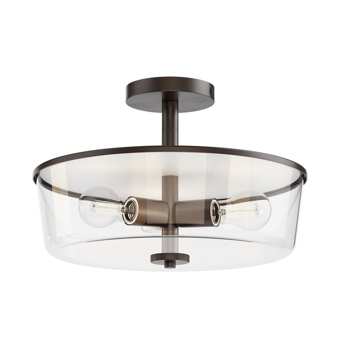 Maxim Lighting Fuller 3Lt 10" Flush Mount, Oil Rubbed Bronze/Clear - 5695CLOI