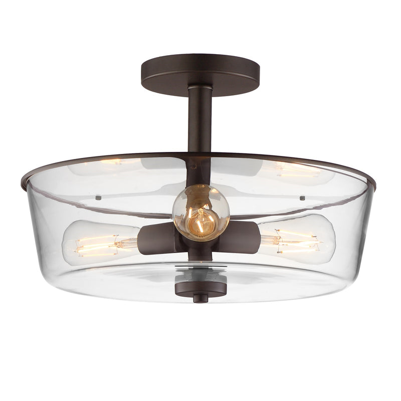 Maxim Lighting Fuller 3Lt 10" Flush Mount, Oil Rubbed Bronze/Clear