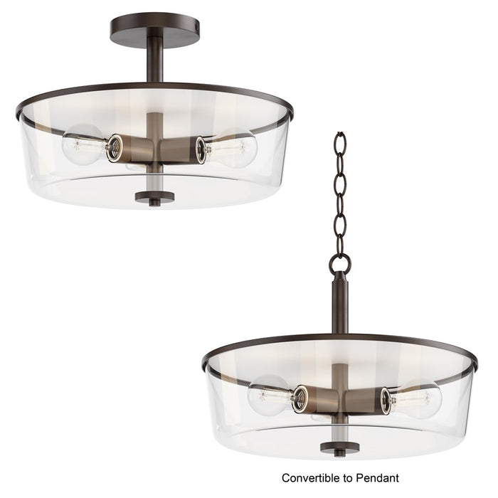 Maxim Lighting Fuller 3Lt 10" Flush Mount, Oil Rubbed Bronze/Clear