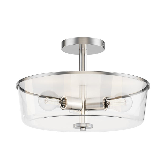 Maxim Lighting Fuller 3 Light 10" Flush Mount, Satin Nickel/Clear - 5695CLSN