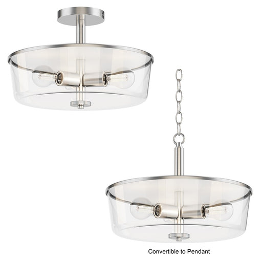 Maxim Lighting Fuller 3 Light 10" Flush Mount, Satin Nickel/Clear