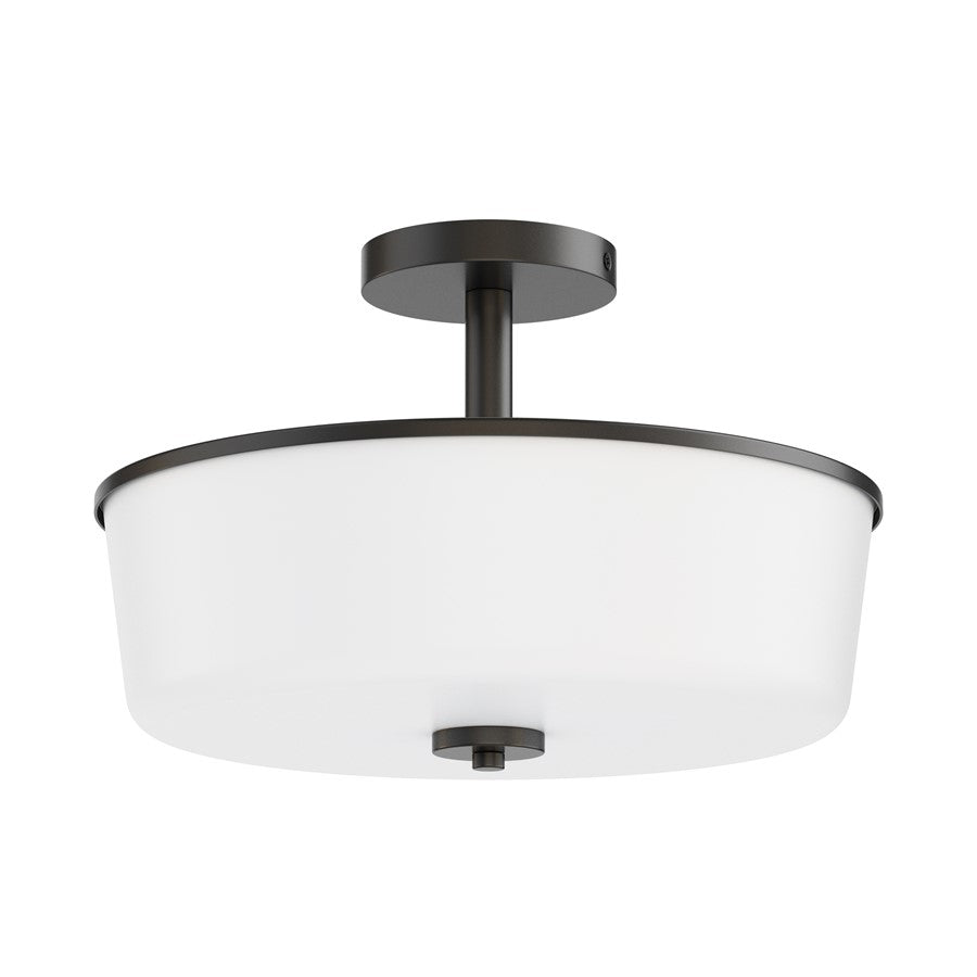 Maxim Lighting Fuller 3 Light 10" Flush Mount, Black/White - 5695WTBK