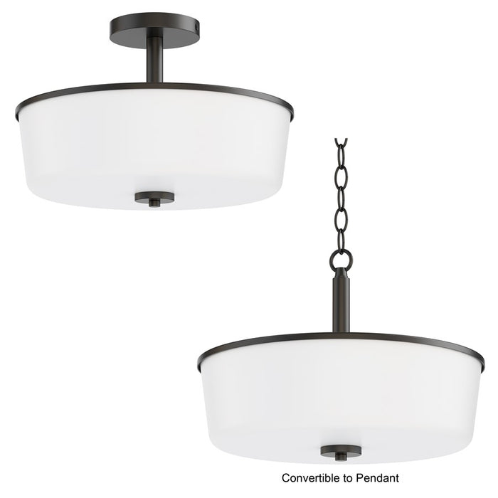 Maxim Lighting Fuller 3 Light 10" Flush Mount, Black/White