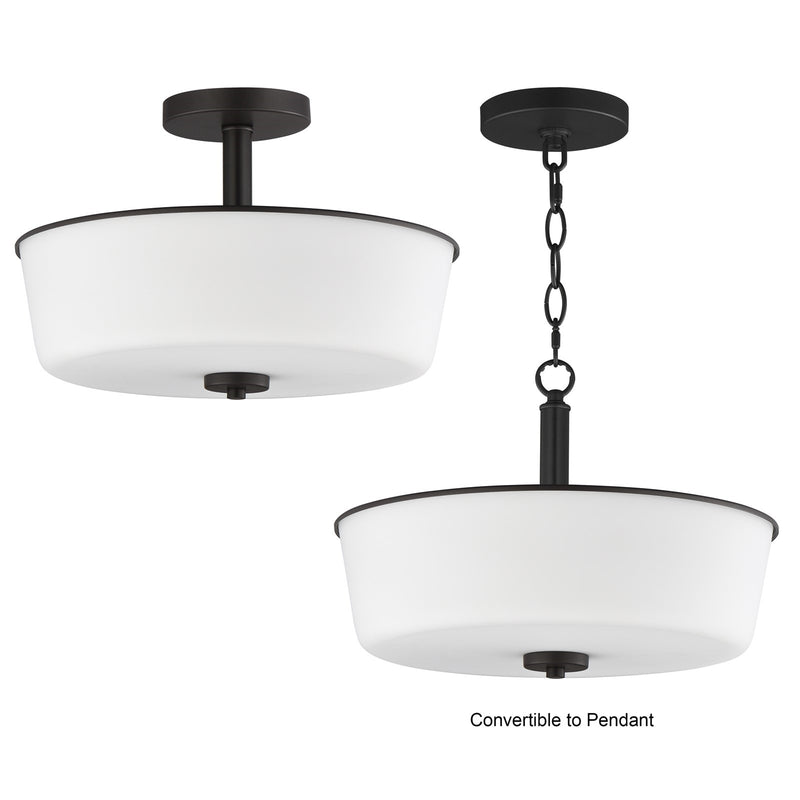 Maxim Lighting Fuller 3 Light 10" Flush Mount, Black/White