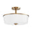 Maxim Lighting Fuller 3Lt 10" Flush Mount, Natural Aged Brass/White - 5695WTNAB