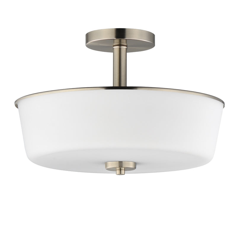 Maxim Lighting Fuller 3 Light 10" Flush Mount, Satin Nickel/White