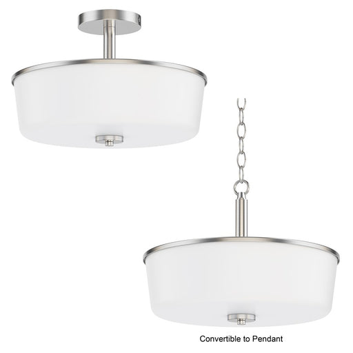Maxim Lighting Fuller 3 Light 10" Flush Mount, Satin Nickel/White