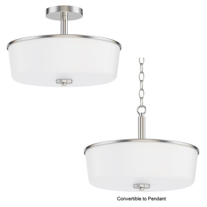 Maxim Lighting Fuller 3 Light 10" Flush Mount, Satin Nickel/White