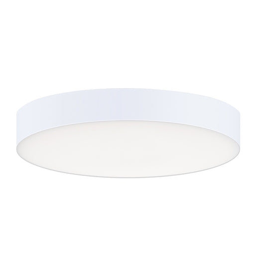 Maxim Lighting Trim Eco 5in 1-Light LED Flush Mount | Modern White Steel and PC | Bathroom & Hallway | 5.25 x 5.25 x 1.25 in | Model 57330WTWT