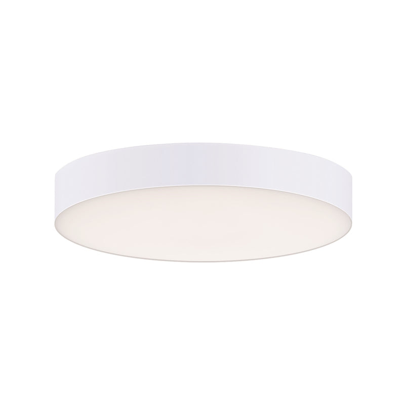 Maxim Lighting Trim 5in 1-Light LED Surface Mount | Modern White Steel and PC | Bathroom & Utility | 5.25 x 5.25 x 0.9 in | Model 57440WTWT