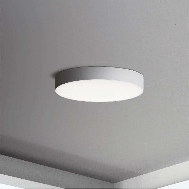 Maxim Lighting Trim 5in 1-Light LED Surface Mount | Modern White Steel and PC | Bathroom & Utility | 5.25 x 5.25 x 0.9 in | Model 57440WTWT