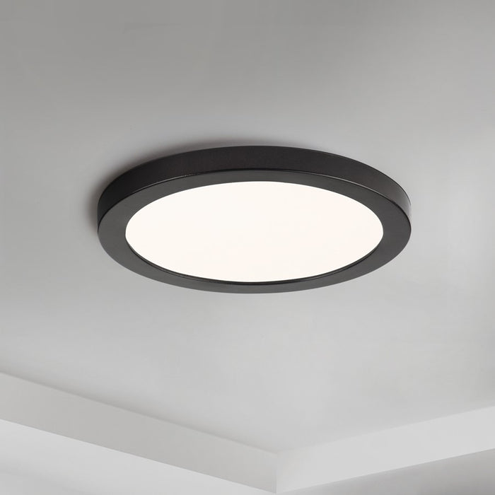 Maxim Lighting Chip 1 Lt 7" 15W RD LED Flush Mount, Black/White