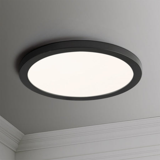 Maxim Lighting Chip 9" 18W RD LED Flush Mount 3000K, Black/White