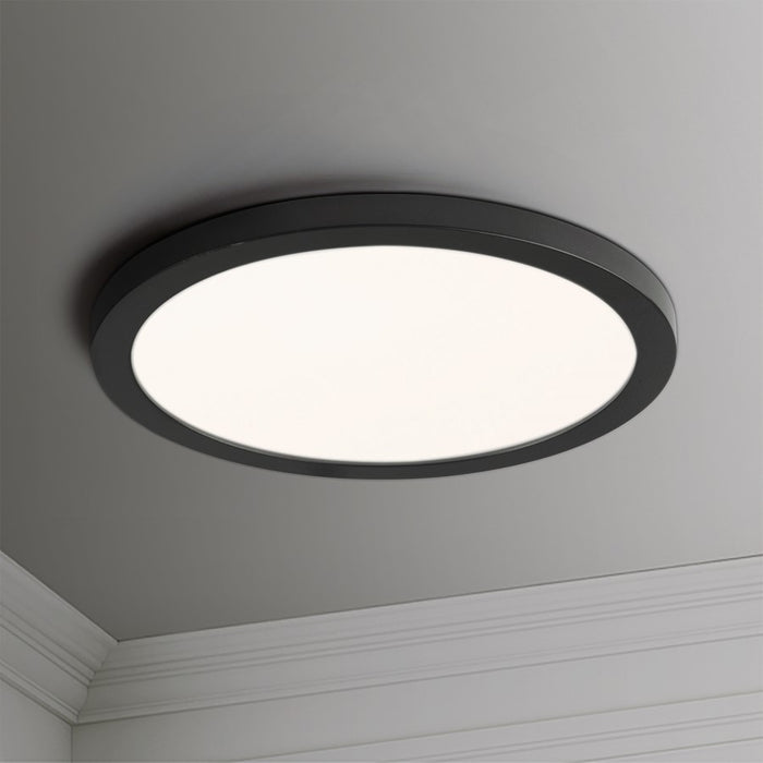 Maxim Lighting Chip 9" 18W RD LED Flush Mount 3000K, Black/White