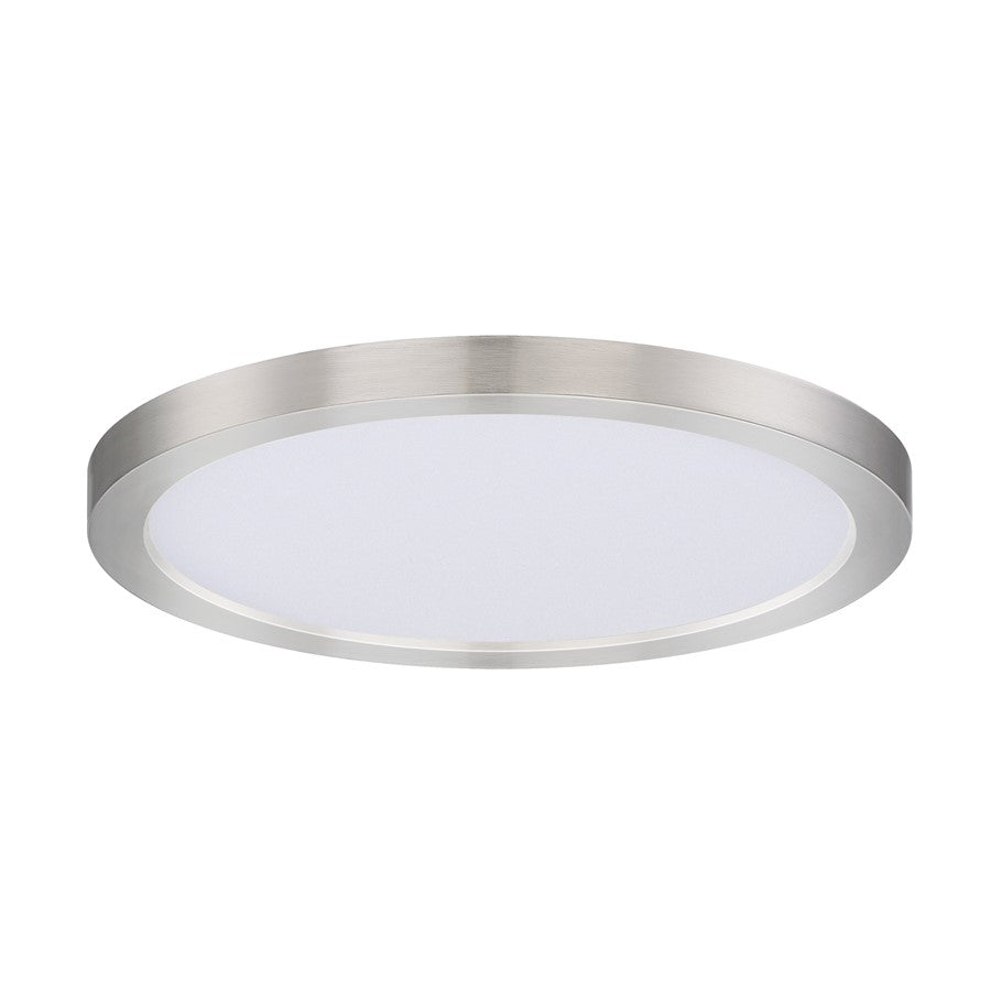 Maxim Lighting Chip 9" 18W RD LED Flush Mount 3000K, Nickel/White - 57594WTSN