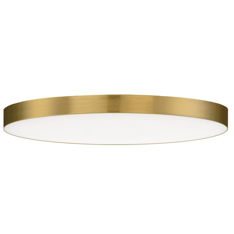 Maxim Lighting Trim 1 Light 11" Flush Mount, Satin Brass/White