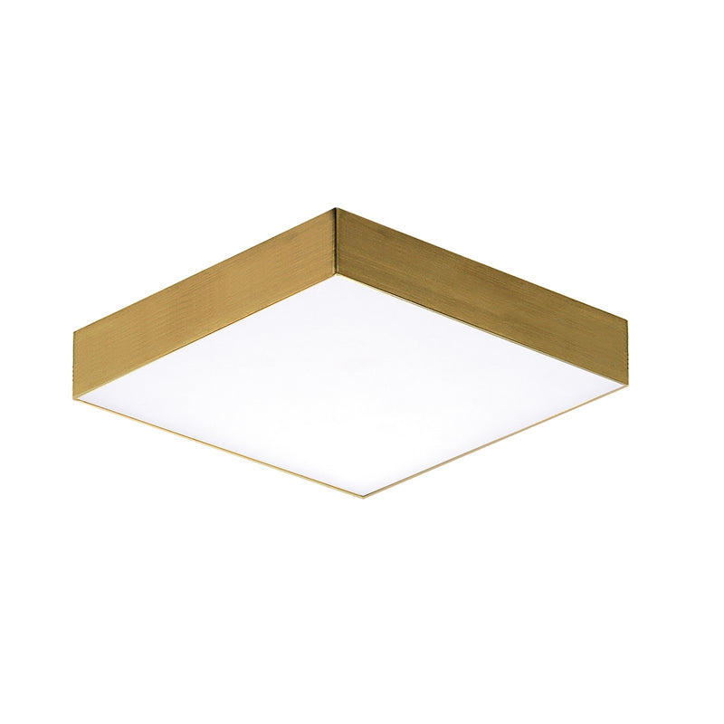 Maxim Lighting Trim 1Lt 5" Flush Mount/Square, Satin Brass/White