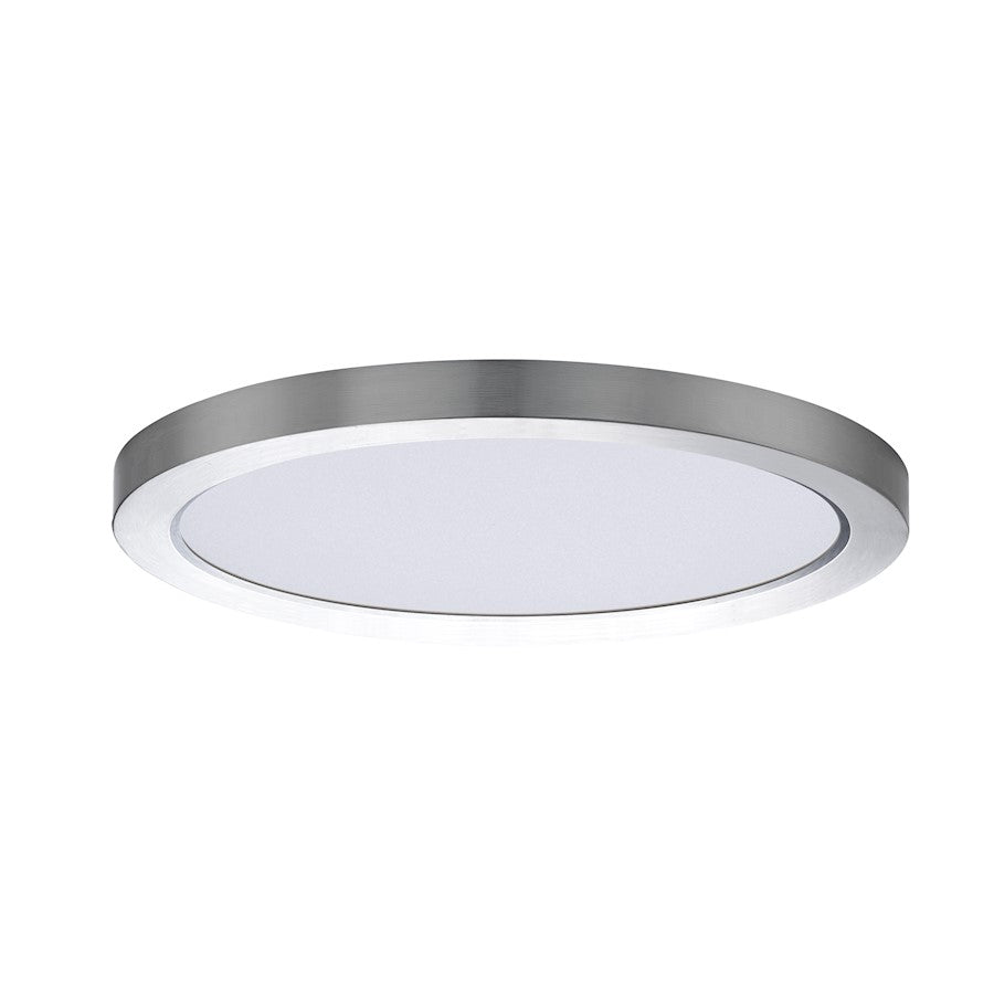 Maxim Lighting Chip 1Lt 12" 22W Round LED Flush Mount, Nickel/White - 57696WTSN