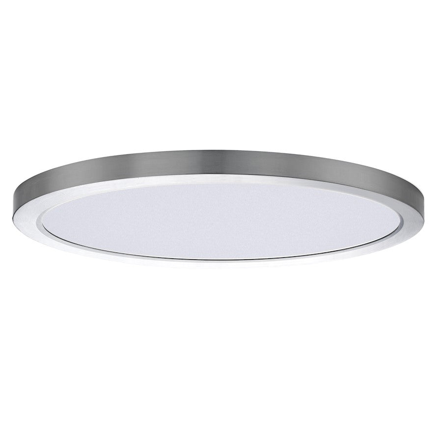 Maxim Lighting Chip 1Lt 16" 32W Round LED Flush Mount, Nickel/White - 57698WTSN