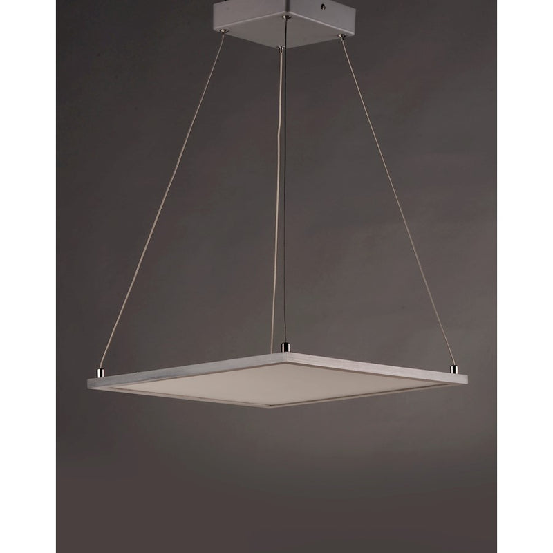 Maxim Lighting Wafer LED 1-Light 15" Square Pendant 3000K, Nickel