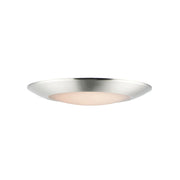 Maxim Lighting Diverse 1Lt 9" LED Flush Mount/3000K, Nickel/White - 57913WTSN