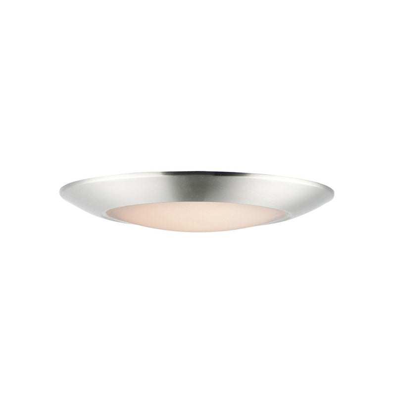 Maxim Lighting Diverse 1Lt 9" LED Flush Mount/5CCT, Nickel/White
