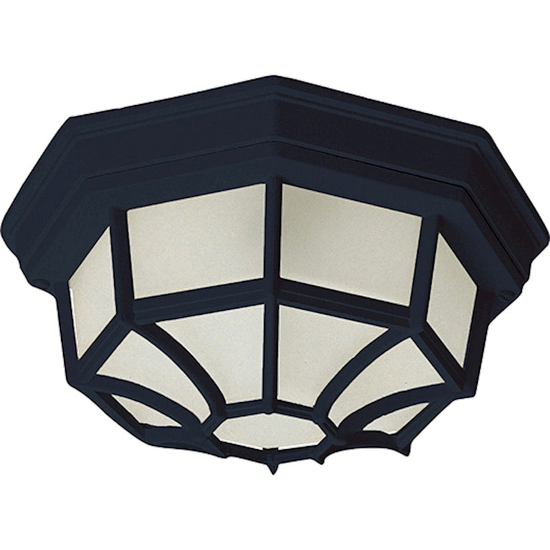 Maxim Flush Mount LED 1-Light Outdoor Ceiling Mount, Black