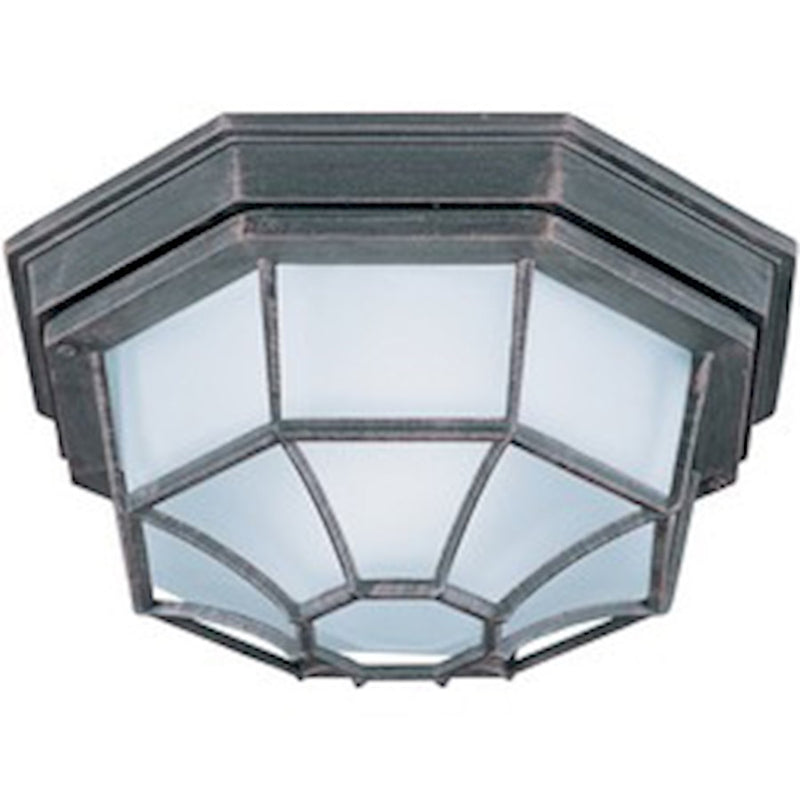 Maxim Flush Mount LED 1-Light Outdoor Ceiling Mount, Rust Patina