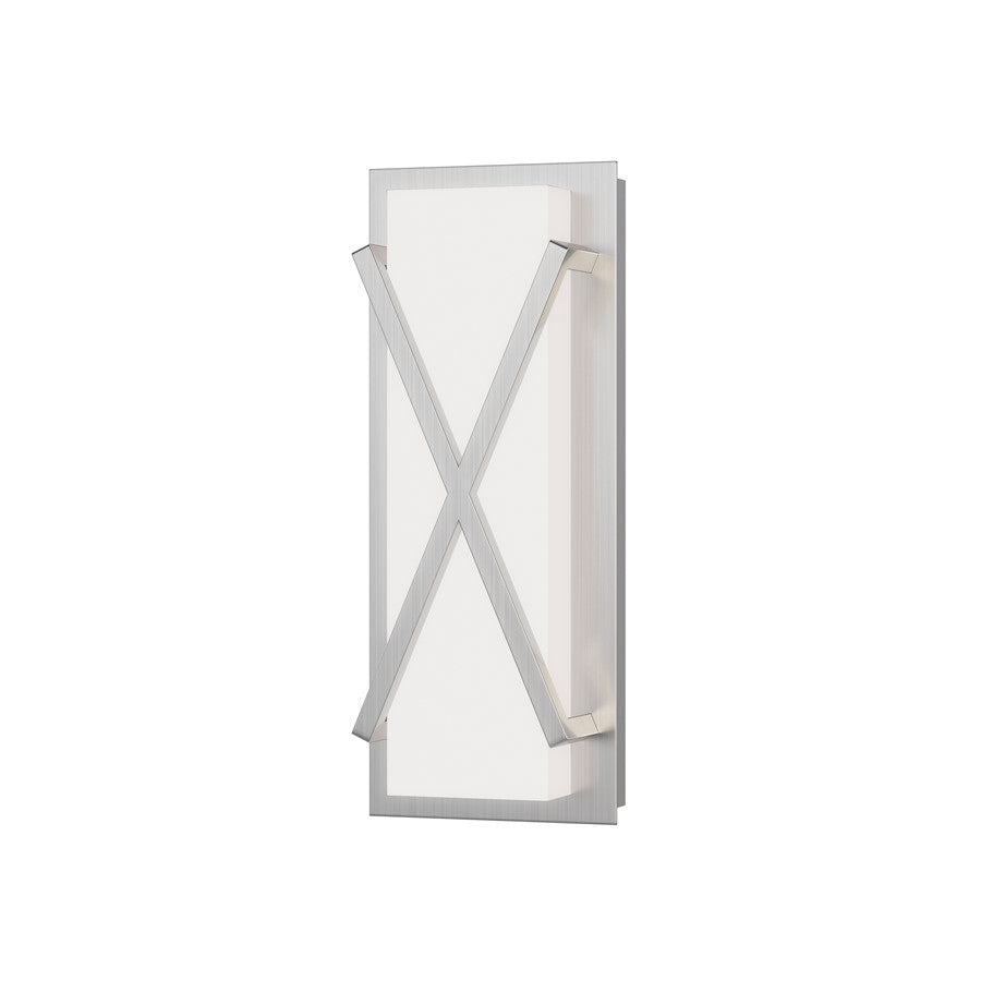 Maxim Lighting Dexter 1 Light 14" Wall Sconce, Satin Nickel/White - 57941WTSN