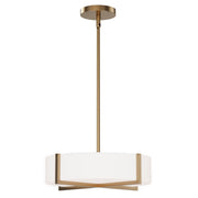 Maxim Lighting Dexter 1Lt 5" Single Pendant, Aged Brass/White - 57945WTNAB