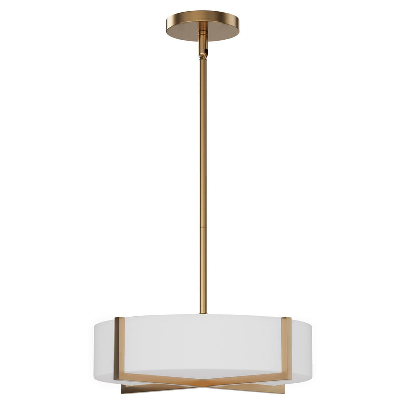 Maxim Lighting Dexter 1Lt 5" Single Pendant, Aged Brass/White