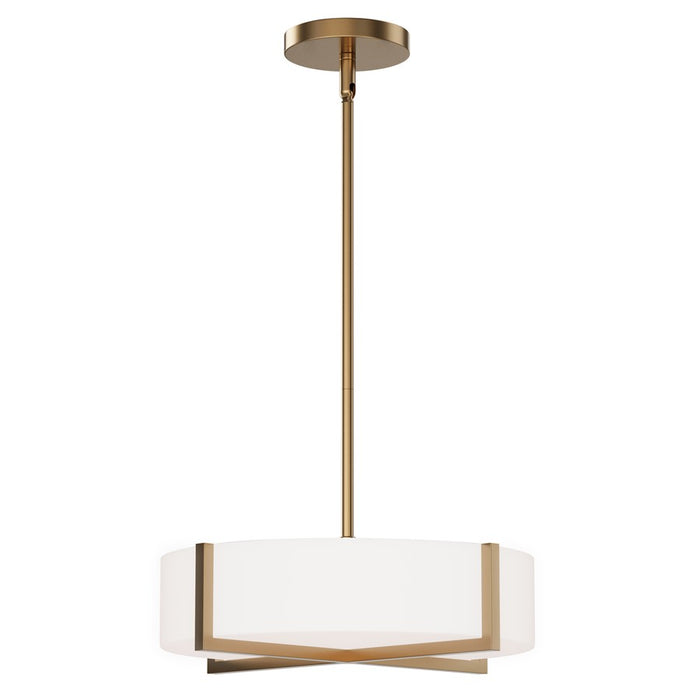 Maxim Lighting Dexter 1Lt 5" Single Pendant, Aged Brass/White - 57945WTNAB