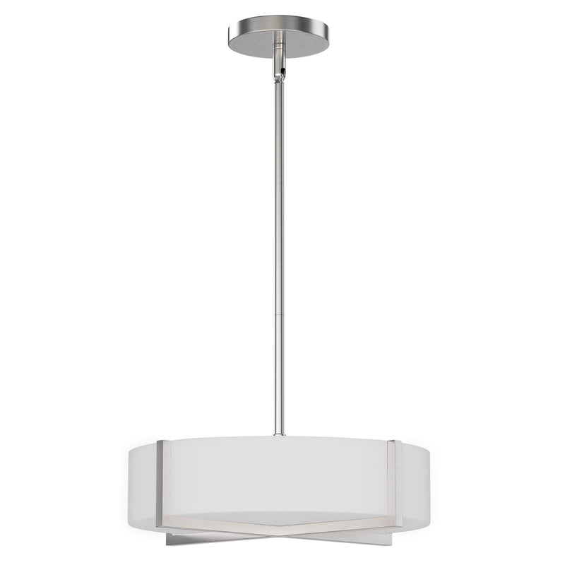 Maxim Lighting Dexter 1 Light 5" Single Pendant, Satin Nickel/White