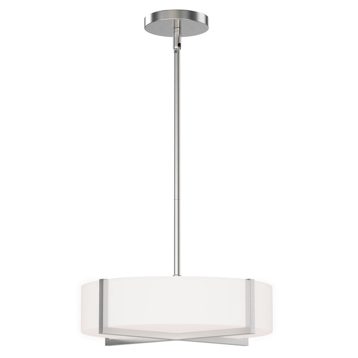 Maxim Lighting Dexter 1 Light 5" Single Pendant, Satin Nickel/White - 57945WTSN