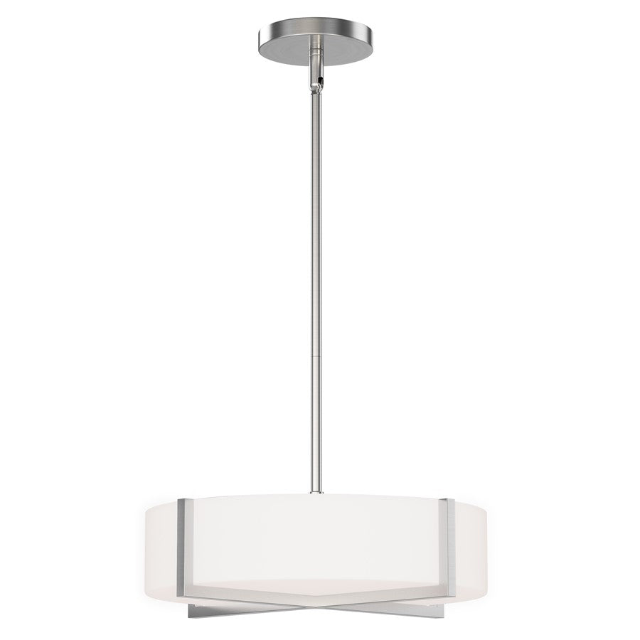 Maxim Lighting Dexter 1 Light 5" Single Pendant, Satin Nickel/White - 57945WTSN