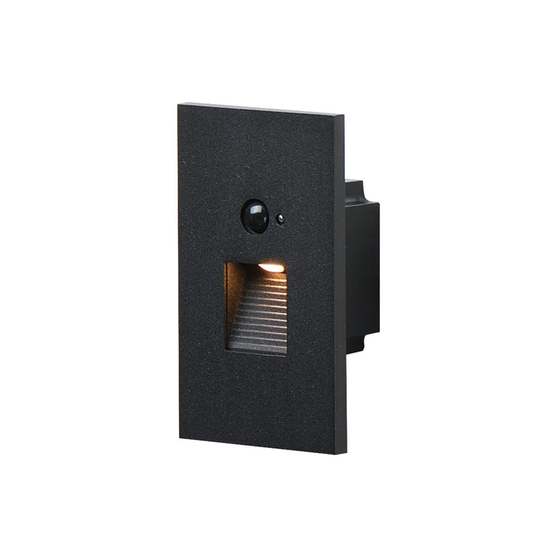 Maxim Path 5in Step Light with Motion Sensor | Contemporary Black Aluminum and Glass | Outdoor Steps & Pathway | Model 58102BK-MSP