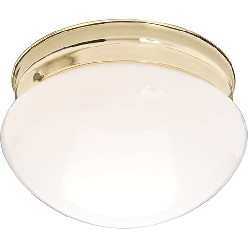 Maxim Lighting Essentials 1 Light Flush Mount, Polished Brass/White - 5880WTPB