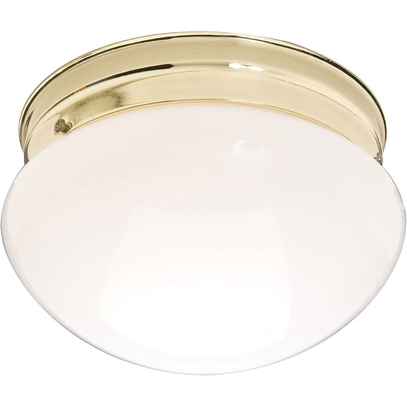 Maxim Lighting Essentials 1 Light Flush Mount, Polished Brass/White
